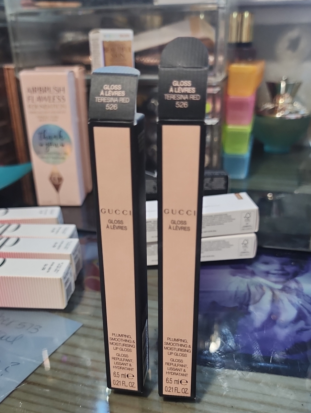 Gucci Lip Gloss Duo in Teresina Red and Black Packaging